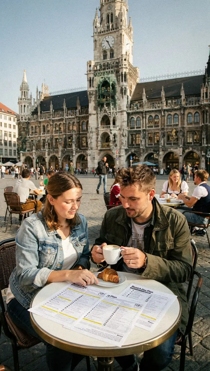 Ein sonniger Tag am Rhein, wo Reisende an einem malerischen Uferweg spazieren und die Landschaft genießen.